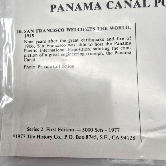 Panama Canal 1977 Postcard Collection 1915 San Francisco History First Ed LI637 - Picture 4 of 4